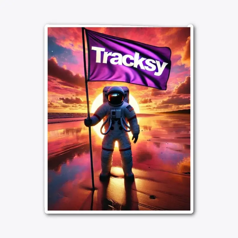 Tracksy Spaceman on a Mars beach